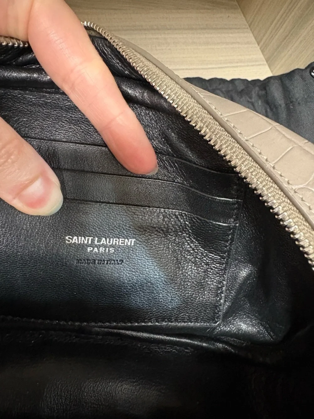 Saint Laurent Croc-Embossed Camera Crossbody with Tassel - Picture 7 of 8